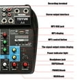 thumbnail image 4 of Consola de mezcla de sonido TU04 BT Sound Mixing Console Record 48V Phantom Power Monitor AUX Paths Plus Effects 4 canales Mezclador de audio con USB Tomshoo  Consola de mezcla de sonido, 4 of 6