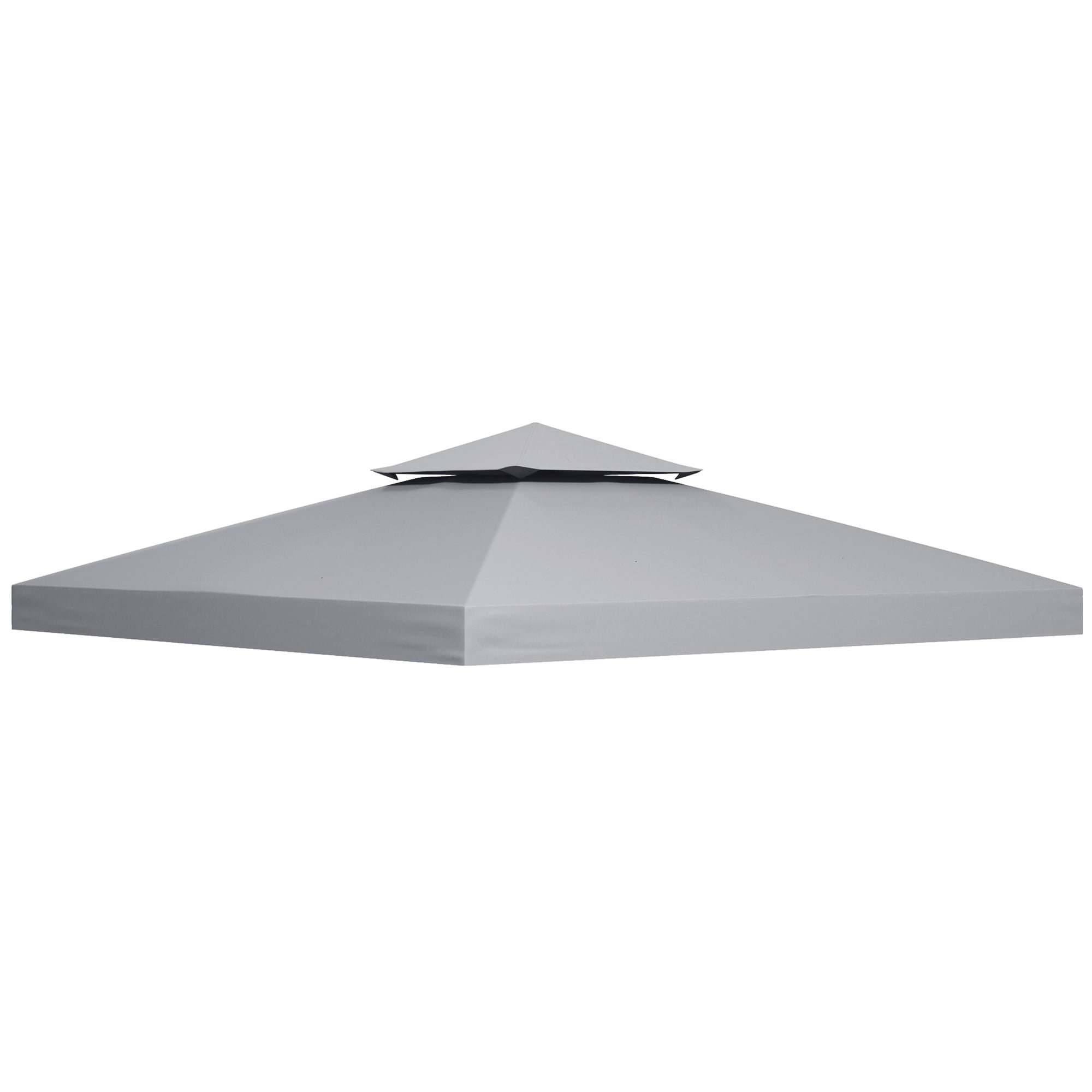 Outsunny Gazebo Replacement Canopy for Model 01 -0153, 2-Tier Top Cover for 9.84' x 9.84' Outdoor Gazebo, Gray (TOP ONLY)