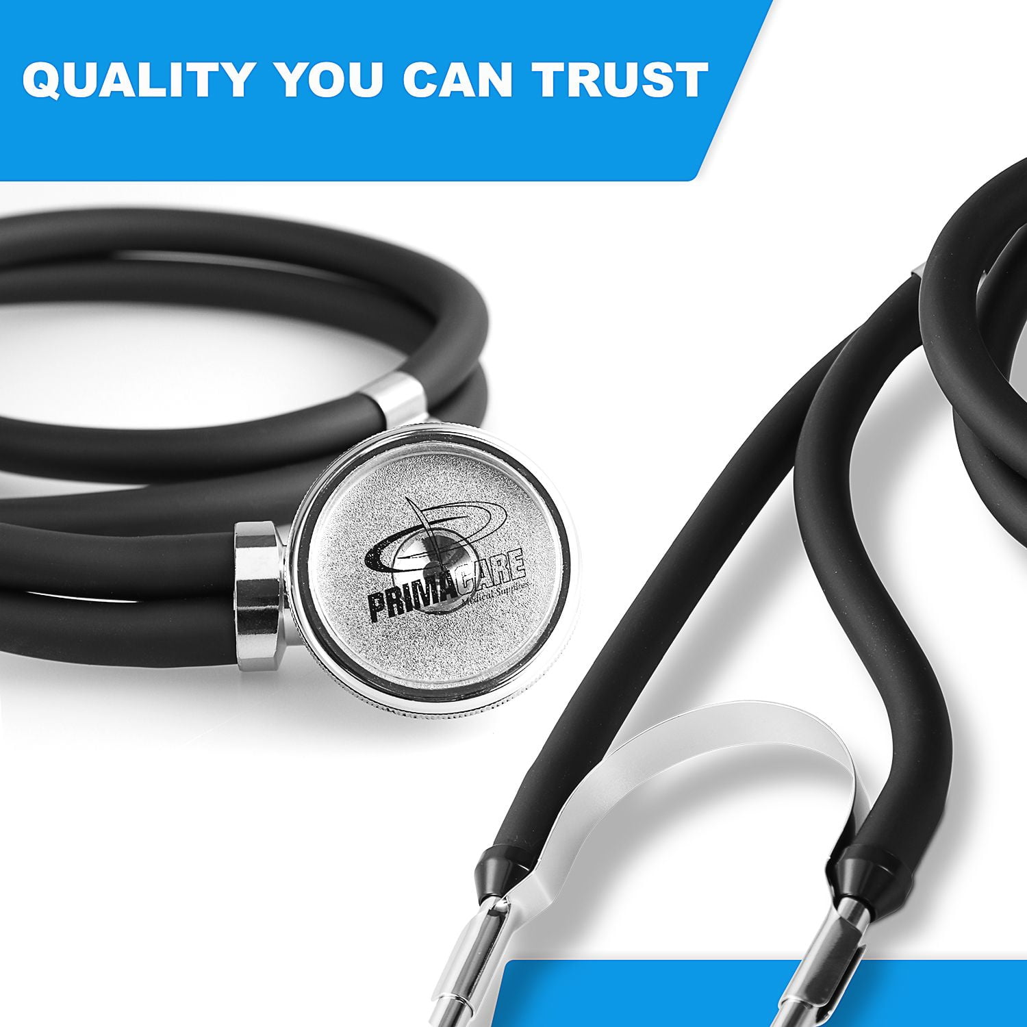 Primacare DS-9298 Black Medical Clock Stethoscope with Analog Watch