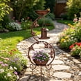 thumbnail image 3 of Zimtown 37.8" Bird Bath, Bronze Decorative Birdbath for Garden Yard Patio Lawn Outdoor Decor, Solar Feeder and Flower Planter Pedestal, 3 of 10