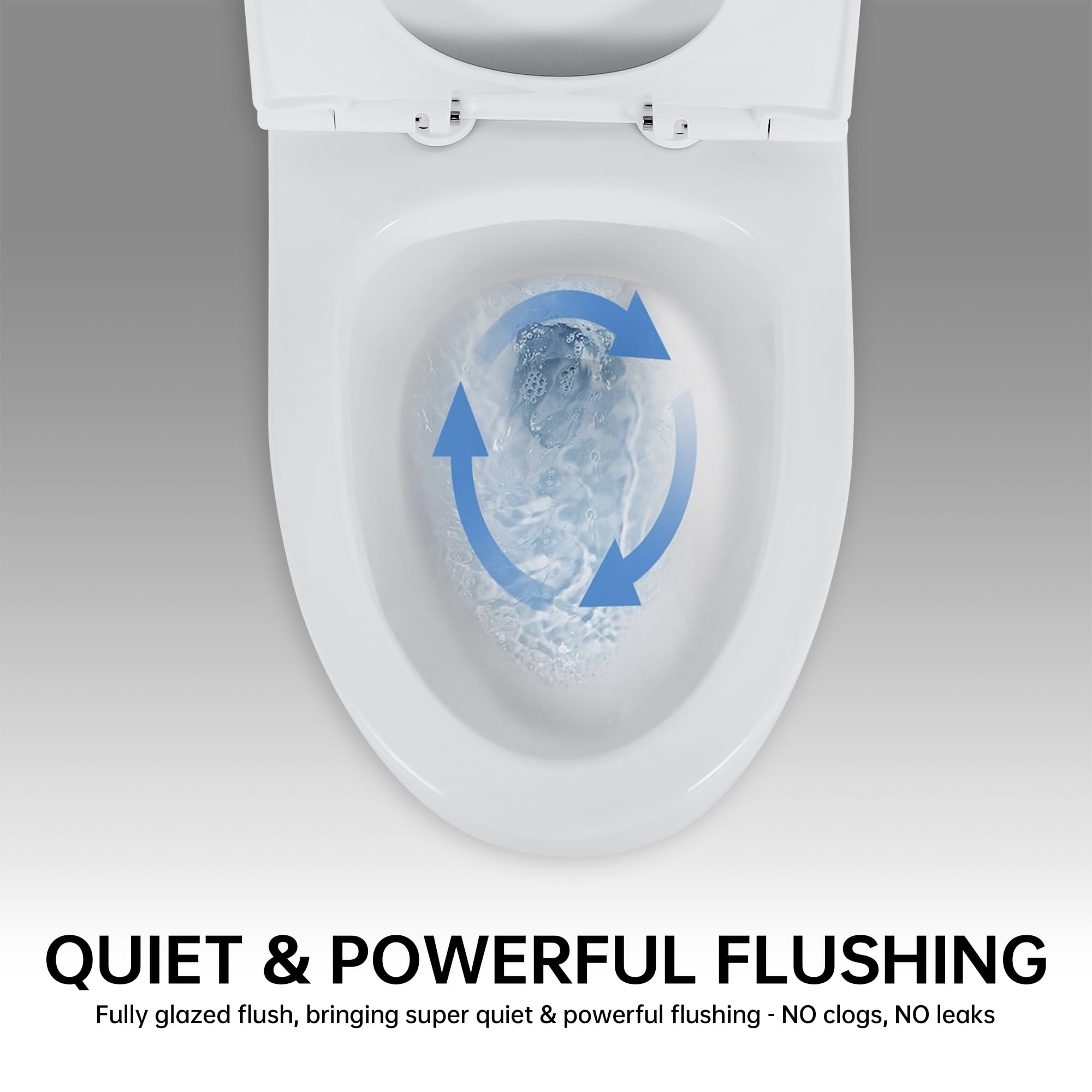 Alvantor One-Piece Toilet 16.5"Height Ceramic Elongated Floor Mounted 1.1/1.6 GPF Toilet White