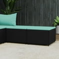 thumbnail image 1 of vidaXL Garden Footrests with Cushions 2 pcs Black Poly Rattan, 1 of 5