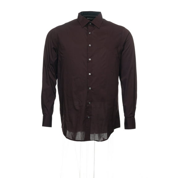 Alfani Big & Tall Burgundy Checked Button Down Shirt Sport , Size Large Tall