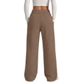 thumbnail image 4 of HKYNLAG Wide Leg Sweatpants Women Baggy High Waisted Drawstring Comfy Workout Sweat Pants Loose Casual Fall Winter Lounge Trousers with Pocket Coffee S, 4 of 6