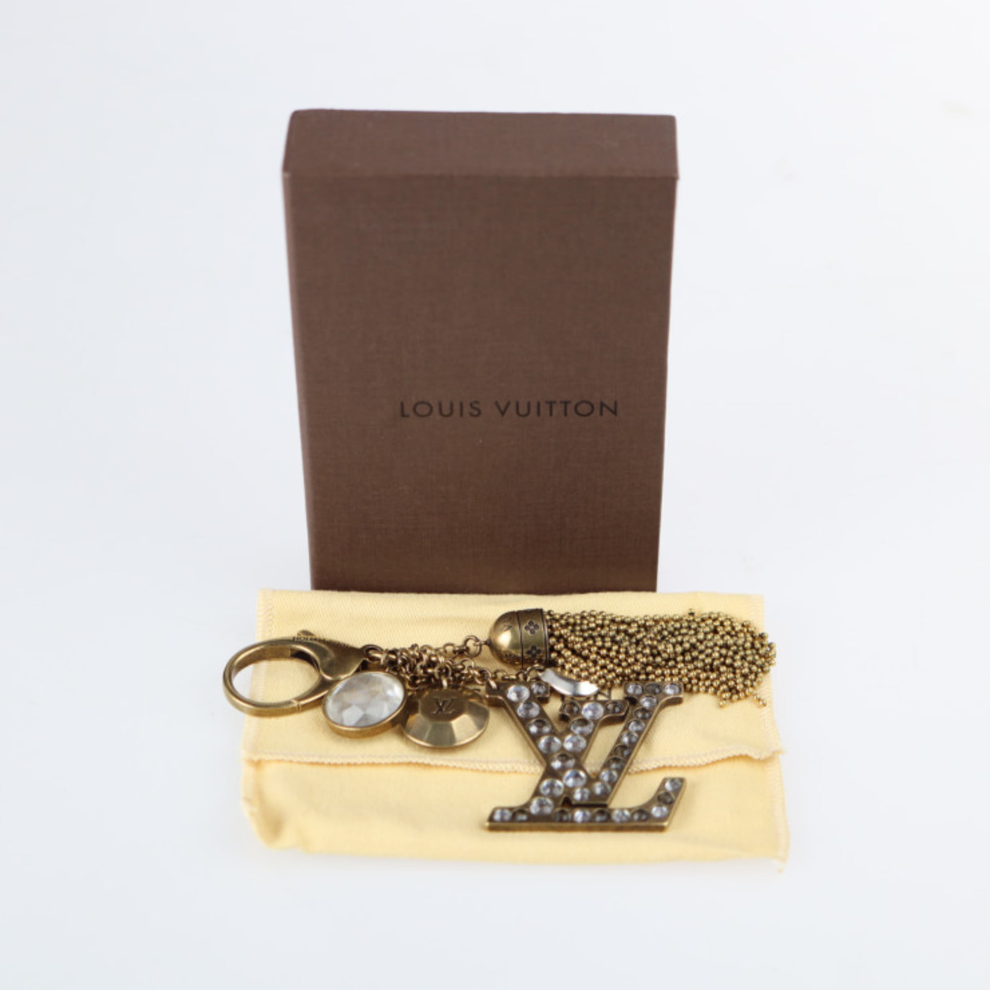 Authenticated Used LOUIS VUITTON Louis Vuitton bijou sack calypse key  holder M65724 metal rhinestone vintage gold LV logo 
