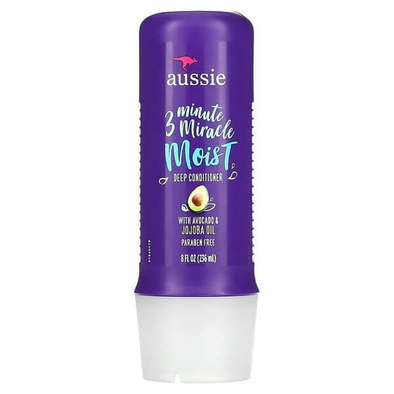 Aussie, 3 Minute Miracle, Moist Deep Conditioner with Avocado & Jojoba Oil, 8 fl oz Pack of 2