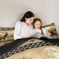 thumbnail image 4 of Manfei Aztec Pattern Full Size Comforter Sets,Vintage Elk Bedding Comforter Set,Brown,Black Reversible,3 Pieces,1 Comforter and 2 Pillowcases, 4 of 7