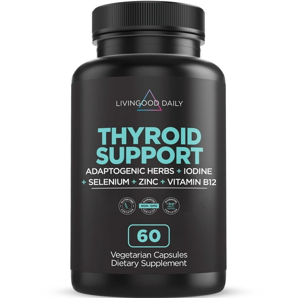 Livingood Daily Thyroid Support, 60 Capsules - Thyroid Supplement with ...