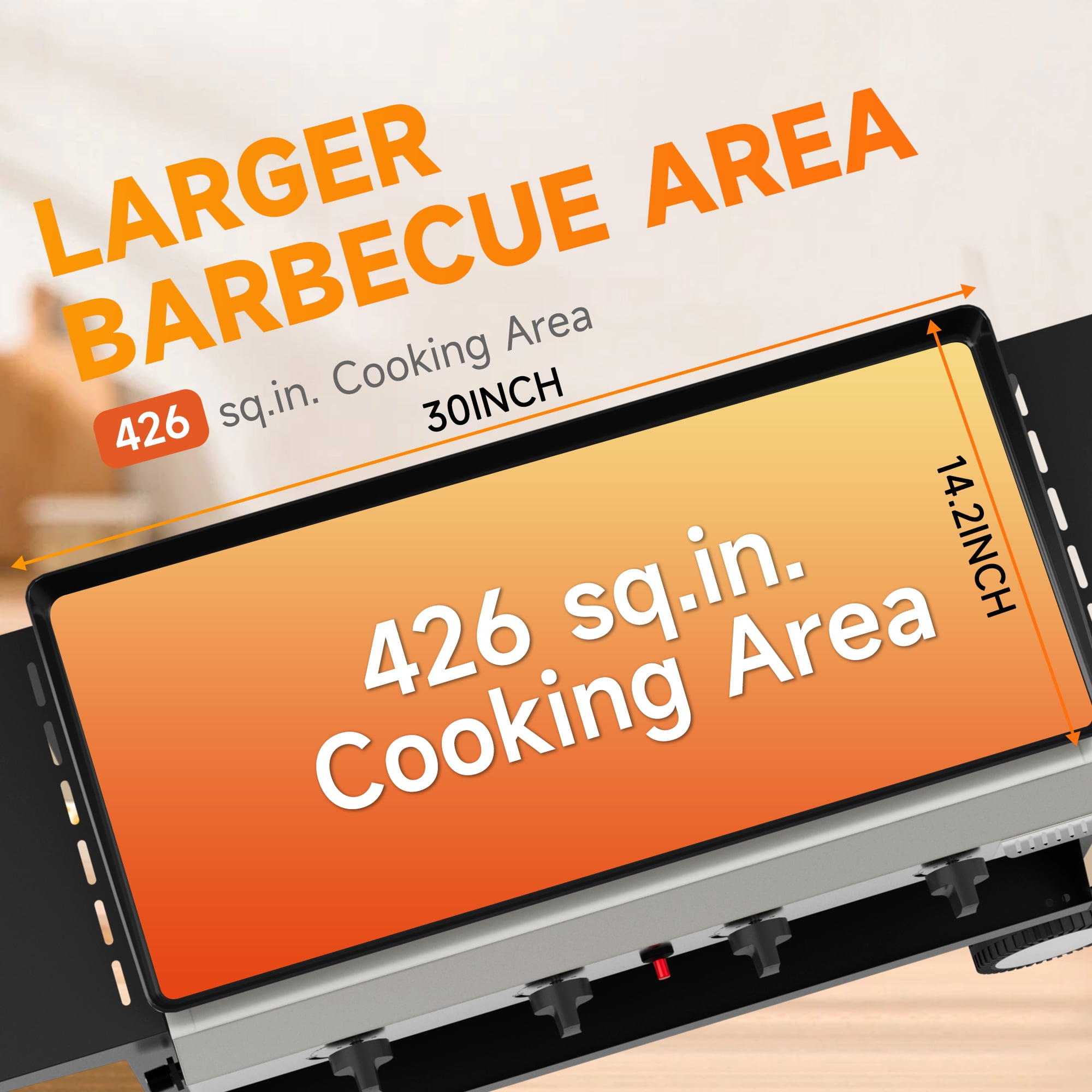 SKOK 4-Burner 30'' Propane Griddles Outdoor Flat Top Gas Grill Griddle for  Camping, Tailgating, BBQ, Parties, Backyard & Patio with with 40,000 BTUs