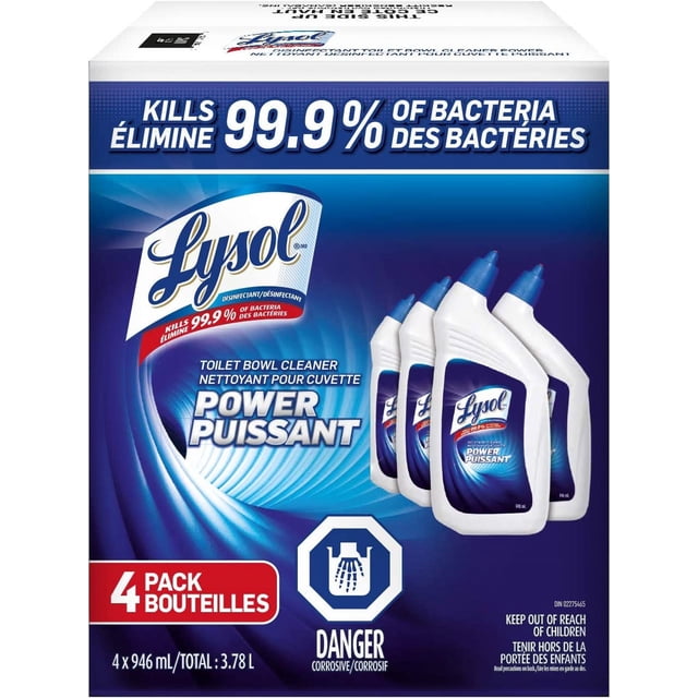 Lysol Limpiador de inodoros, Power, Complete Clean, paquete familiar, 4 x 946 ml, 10 x potencia de limpieza