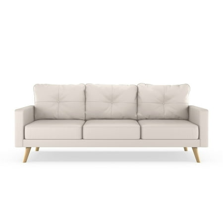 Caden Sofa Vegan Leather Ivory Walmart Com