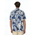 thumbnail image 3 of Cafe Luna Men's and Big Men's Printed Leaves Short Sleeve Woven Shirt with Texture, Size S-4XL, 3 of 7