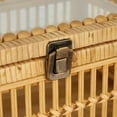thumbnail image 5 of DecMode Handmade Woven Storage Brown Rattan Decorative Box with Glass Top and Bronze Latches, 2 Count, 5 of 9