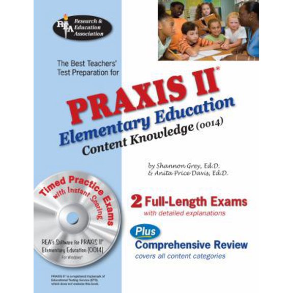 Pre-Owned PRAXIS II Elementary Ed Content Knowledge 0014 w/CD (REA) (PRAXIS Teacher Certification Test Prep) (Paperback) 073860402X 9780738604022