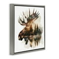 thumbnail image 4 of Stupell Industries Moose Antlers Silhouette Animals Painting Gray Floater Framed Canvas Art Print Wall Art, 18 x 18, 4 of 10