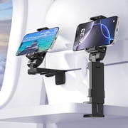 Perilogics Upgraded Airplane Travel Phone Holder with Silent Angle Adjustments, Black
