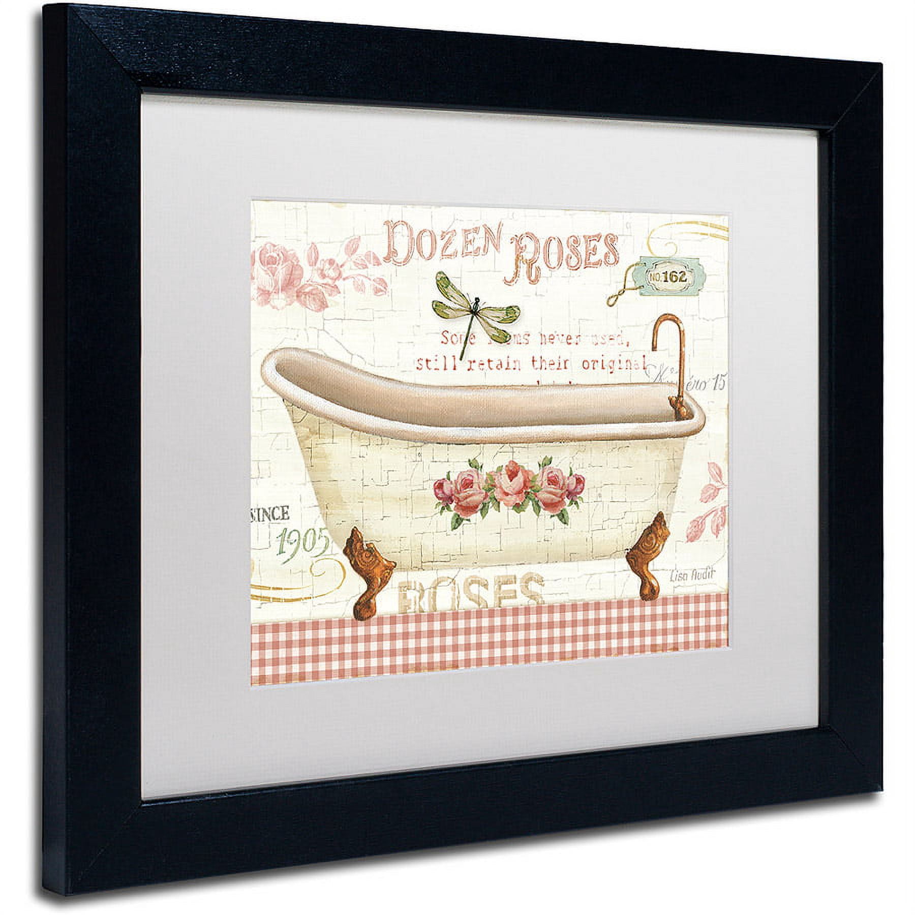 Trademark Fine Art "Rose Garden IV no Border" Canvas Art by Lisa Audit, White Matte, Black Frame