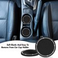 thumbnail image 3 of Posavasos ostentosos para coche, posavasos con diamantes de imitación, duraderos, antisilicona, universal, color negro, 6 uds., 3 of 5