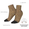 thumbnail image 6 of Rateoe Leopard Print Brown Pattern Quarter Crew Socks,Toe Seamed Ankle Socks,Cotton Cushioned Breathable Athletic Crew Sports Socks, 6 of 7