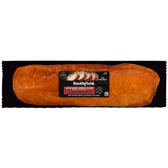Smithfield Applewood Smoked Bacon Fresh Seasoned Pork Loin Filet, 2.03 - 2.5 lb, 20 Grams of Protein per Serving