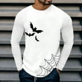 thumbnail image 2 of Baqcunre Tshirts Shirts For Men Halloween Men'S Bat Printed Long Sleeve T Shirt Fashion Comfortable Casual Polo Shirts For Men Tops For Men White S, 2 of 4