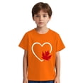 thumbnail image 2 of uublik T-shirt Feuille d'Érable Canadienne pour Enfants, Manches Courtes, Hauts d'Été pour Enfants, T-Shirts à Col Rond, T-Shirts Mode 3T-10, Orange, 2 of 6
