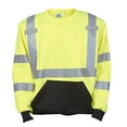 thumbnail image 2 of Cordova SS201HM Cor-Brite Type R, Class III Lime Crew Neck Sweatshirt, 300 Gram Polyester Fleece, Black Pouch Pocket, Front Panel And Forearms, Reflective Tape, Medium, 2 of 2