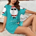 thumbnail image 4 of Cauagu Cute Santa Claus for Women's Round Neck Pajama Set,Short-Sleeved Pajamas Soft Sleepwear Set Summer Pajamas Set Lounge Sets 2-Piece Pj-4X-Large, 4 of 6