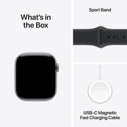 Apple Watch Series 11 [GPS + Cellular 42mm] Smartwatch with Space Gray Aluminum Case with Black Sport Band - M/L