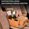 thumbnail image 3 of Multifunctional PU Leather Car Armrest Box Mat, 2026 New 5-in-1 Center Console Cover Cushion, with 2 Storage Bags Cup Holder, Tissue Box Slot, Phone Slot for Most Cars (Red), 3 of 7