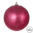 thumbnail image 4 of Vickerman 4" Mauve Candy Finish Ornament with Circle Glitter Pattern, 4 per Bag, 4 of 4