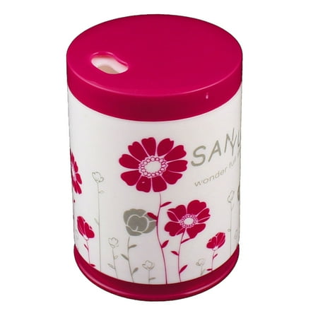 - Uxcell Home Plastic Cylinder Shaped Floral Pattern Toothpicks Case Holder Fuchsia White
