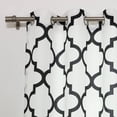 thumbnail image 4 of Quality Home Oxford Basketweave Reverse Moroccan Print Curtains – Stainless Steel Nickel Grommet Top – Black – 52"W x 96"L - (Set of 2 Panels), 4 of 4