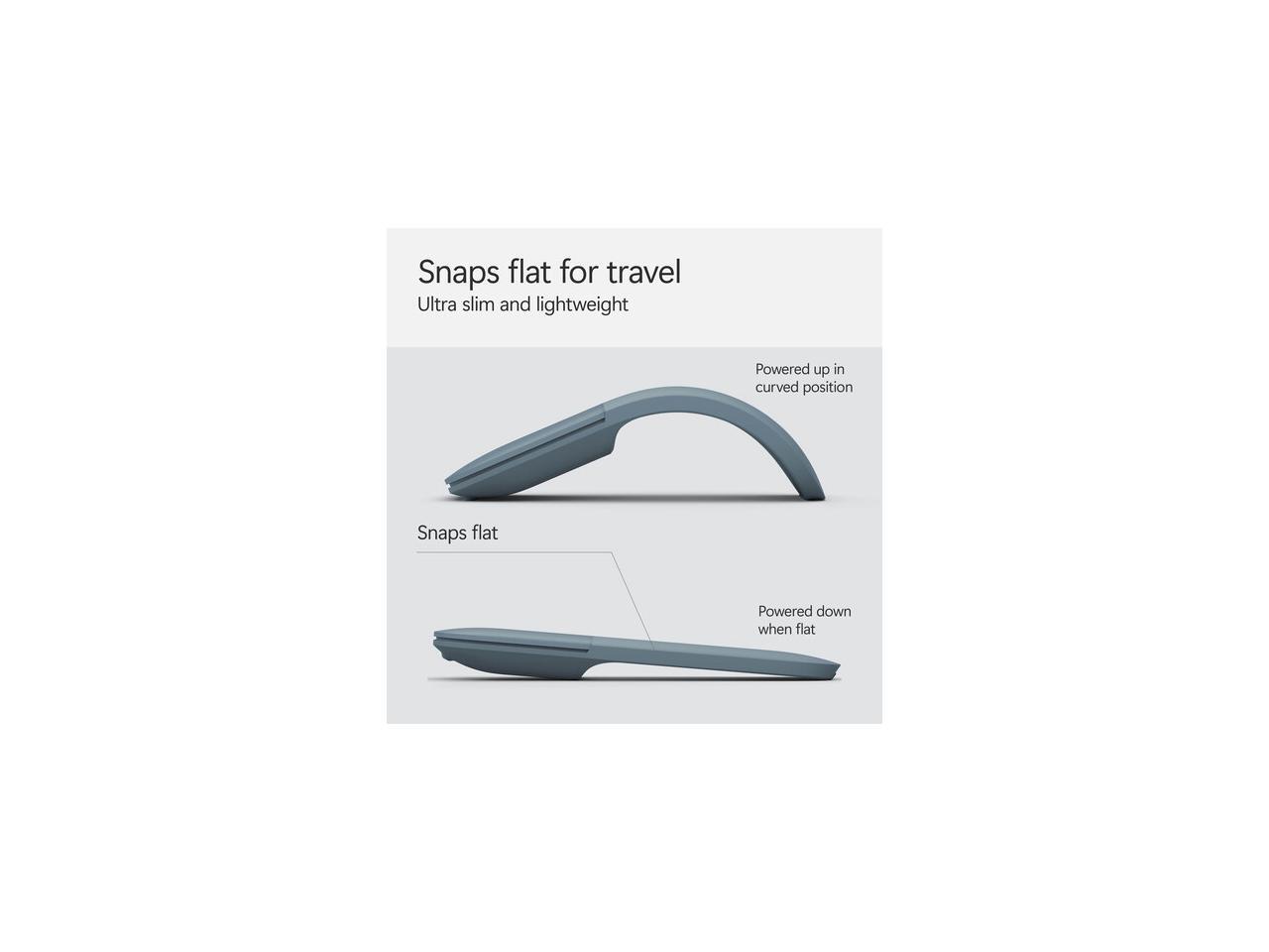 Microsoft - Surface Arc Bluetooth BlueTrack Ambidextrous Mouse - Wireless - Ocean Blue