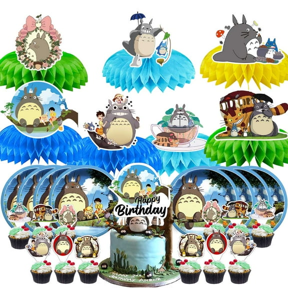 My Neighbor Totoro Party Supplies Decor Plates Fans Decorations Honeycomb Centerpieces Cake Toppers