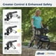 thumbnail image 3 of Andador plegable Drive Medical Nitro Sprint con asiento, ligero y de altura, con ruedas grandes, plegable, de cuatro ruedas, color negro, 3 of 5