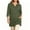 Army Green, variant on V Neck 3/4 Sleeve Tunic Top For Women, Extra Long Length Double Pocket T Shirt, Solid Color Summer Casual Blouse, Loose Fit Womens Tee Shirt Black 2XL