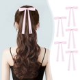 thumbnail image 4 of Puntoco Pinzas para el cabello para mujer con lazo de cinta con borlas de cola larga - Accesorios de color - Lazo en forma de garra para niñas 5 piezas, 4 of 5
