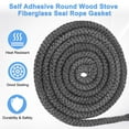 thumbnail image 4 of Uxcell Wood Stove Gasket, 1/2" x 86.6" Round Fiberglass Seal Rope for Fireplace Door/Wood Stoves [Black], 4 of 6