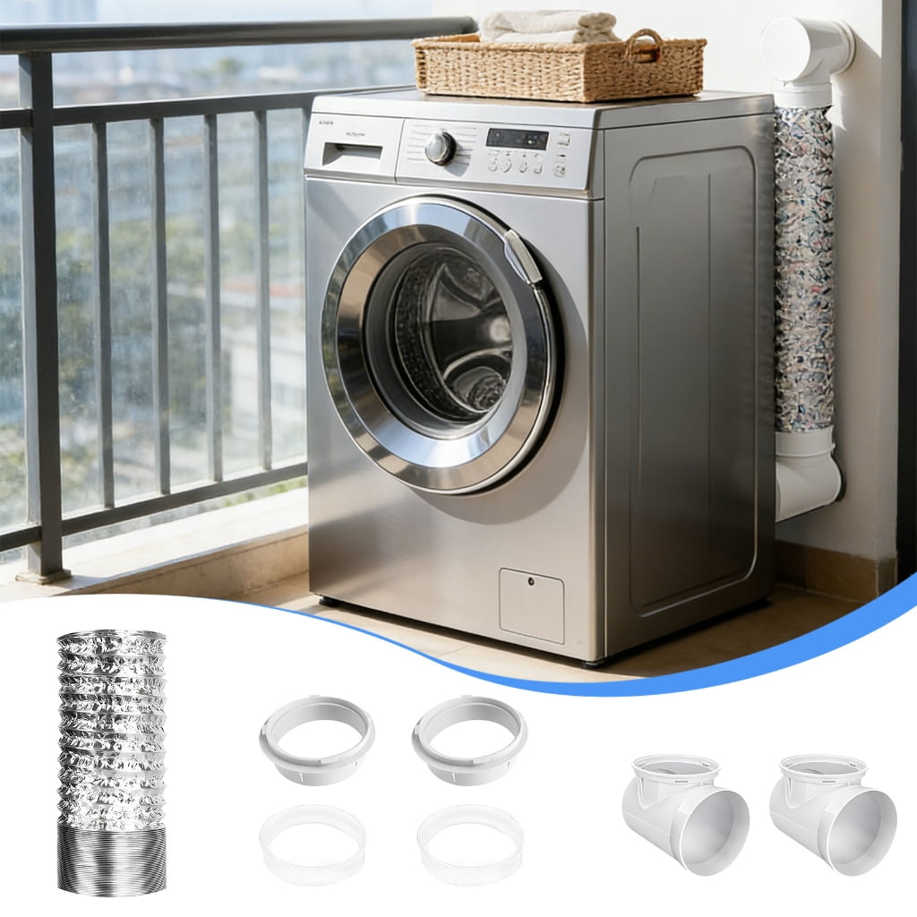90 Degree Dryer Vent Elbow with Hose Practical Dryer Air Fitting Quick Connecting Exhaust Hose Easy to Install