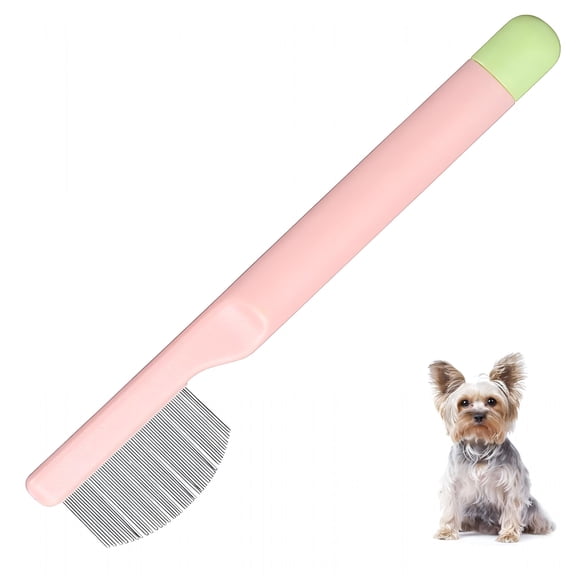 ACDANC Eye Comb for Small Dogs,4.33 Inch Stainless Steel Small Dog Eye Comb with Round-Tip Arc Teeth&Abs Handle,Gentle Grooming for Yorkie,Shih Tzu,Maltese,Pomeranian