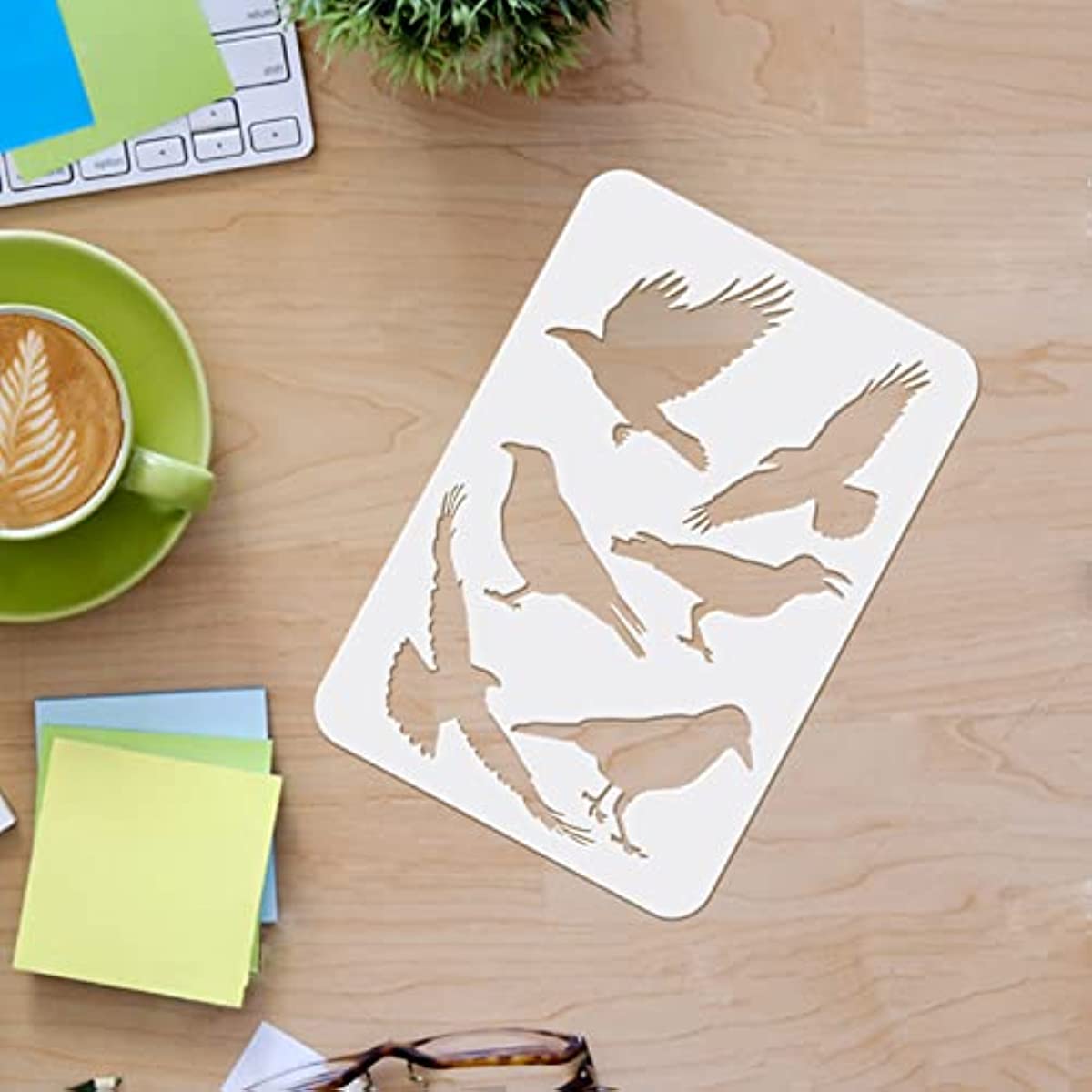 Primitive Crow Stencil – Made From 4-Ply Acid-Free Matboard, Heavy Duty For Painting & Crafting