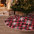 thumbnail image 5 of Rateoe Buffalo Plaid Snowflakes Pattern Christmas Tree Skirt with Ties, Christmas Tree Decorations, Farmhouse Christmas Decor Xmas Holiday Decorations-48", 5 of 6