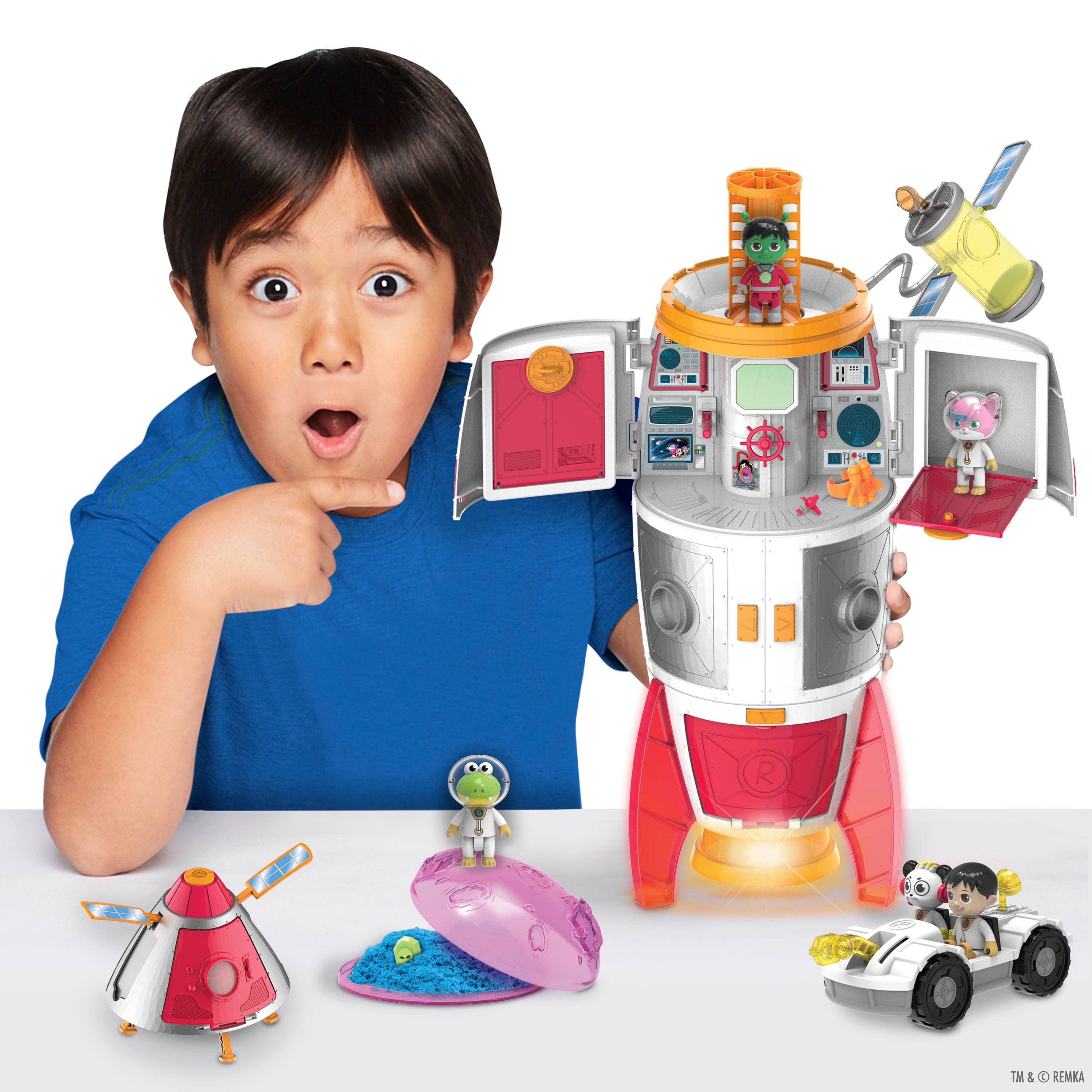 Ryan's World Galaxy Explorers 22-Inch Mega Mystery Rocketship with Lights  and Sounds, Includes 15+ Surprises, Kids Toys for Ages 3 Up, Gifts and  Presents 