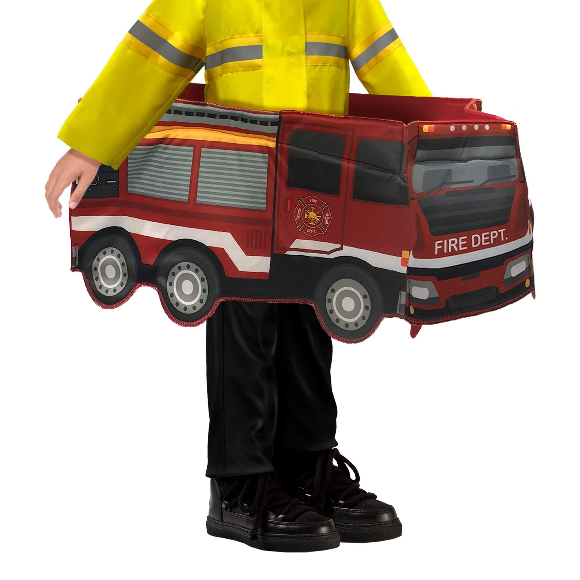 Costume de promenade en camion de pompiers, Costumes d'Halloween pour enfants, Taille pour tout-petits 3-4T.