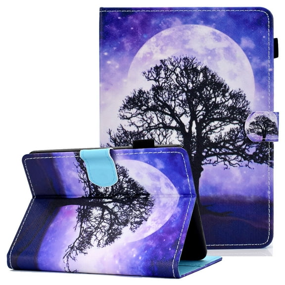 Kindle Paperwhite Case(11th Generation, 2021), Allytech PU Leather Multi-Angle Viewing Folio Stand Auto Wake Sleep Case for Amazon Paperwhite E-Reader 6.8"/Paperwhite Signature Edition, Moon Tree