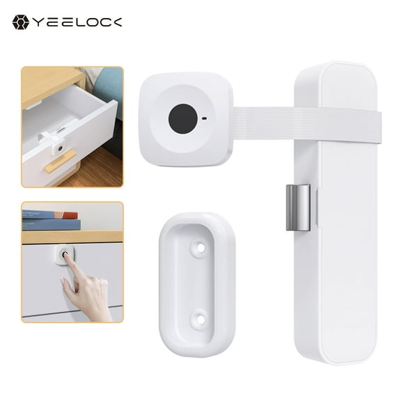 YEELOCK YEELOCK Smart Fingerprint Lock Keyless Drawer Lock 0.5s Fast Unlock Support 16 Fingerprints Perforated-free Installation