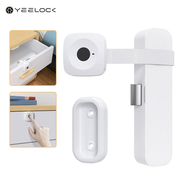 YEELOCK YEELOCK Smart Fingerprint Lock Keyless Drawer Lock 0.5s Fast Unlock Support 16 Fingerprints Perforated-free Installation