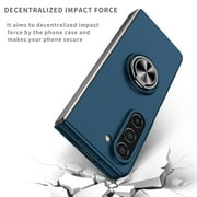 for Samsung Galaxy Z Fold 5 Case, Phone Case Samsung Z Fold 5 5G, Slim Kickstand with 360 Rotating Ring Holder Shockproof Protetive Girls Women PC Cover for Galaxy Z Fold 5 2023, Darkblue