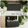 thumbnail image 6 of LHBcraft 60 Gallon Deck Box, Resin Outdoor Storage Box, Waterproof and UV Resistant Lightweight Storage Deck Box for Garden Tools, Supplies, Toys, 6 of 11